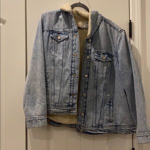 Fur lined jean jacket